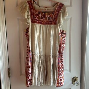 Free People Day Glow Mini Dress with embroidery Size S